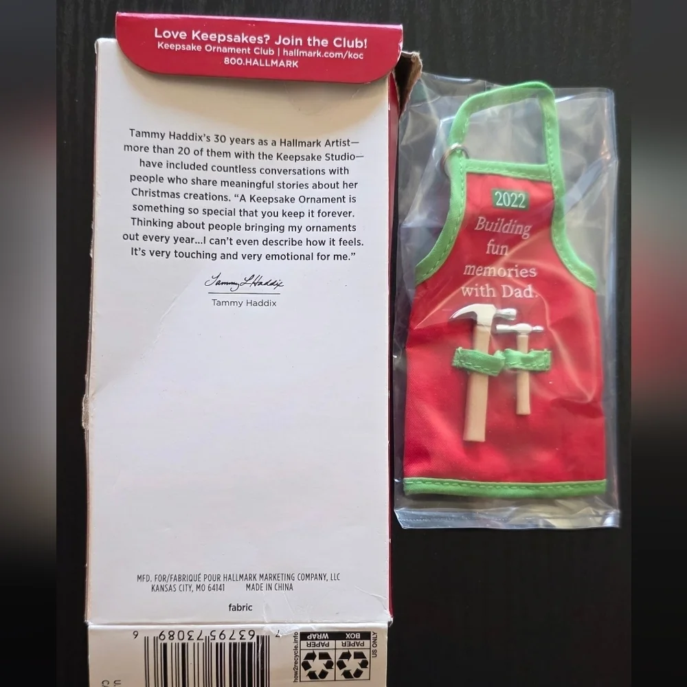 Hallmark Red and Green Apron Ornament